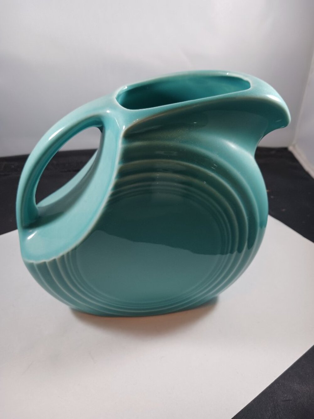 Fiestaware Vintage Turquoise Homer Laughlin Disc Large Pitcher